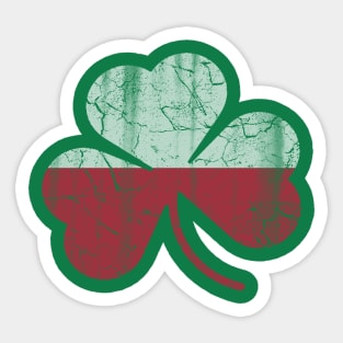 Polish Irish Flag Shamrock St Patricks Day Sticker